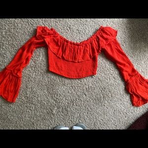 Off-the-shoulder crop top